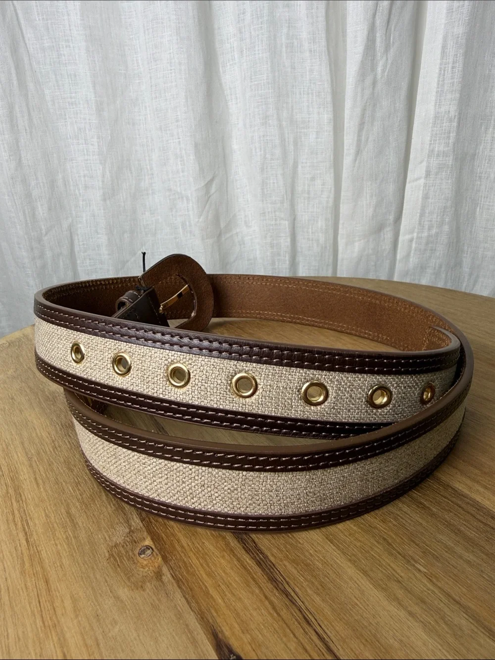 Jason Wu Canvas & Brown Leather Belt